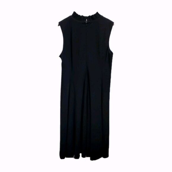 Calvin Klein Black Crepe Ruffle V-Neck Fit & Flare Dress Plus Size 20W NWT new - Picture 5 of 10